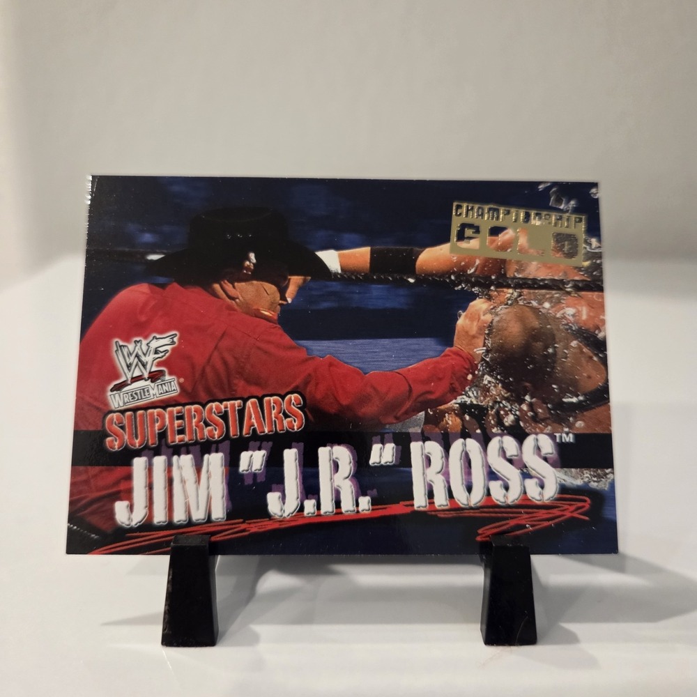 2001 Fleer WWE Wrestlemania #32 Jim Ross Champion Gold Superstars
